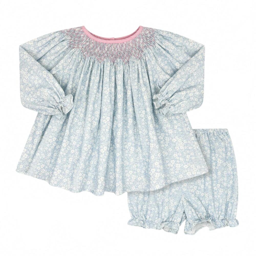 NEW LULLABY SET girl's long sleeve betsy bloomer set in snow kissed floral